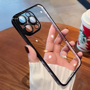 TPU Luxury Camera Protection Lens Cover for IPhone 16 15 14 13 12 11 Pro Max 7 8 16 Plus X Xs XR Xs Max Drop Phone Case