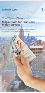 [Ready Stock] Kitchen Thicken Rag Fabric of Glass without trace 鱼鳞抹布（擦玻璃无痕 洗碗超细纤维 家居厨房超级吸水）10PCS PER BAG
