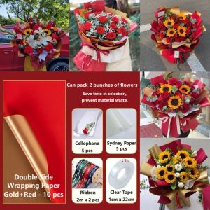 【SG Ready Stock】DIY Bouquet Wrapping Paper Set Flower Wrapping Paper Bouquet Wrapping Packaging Material Set