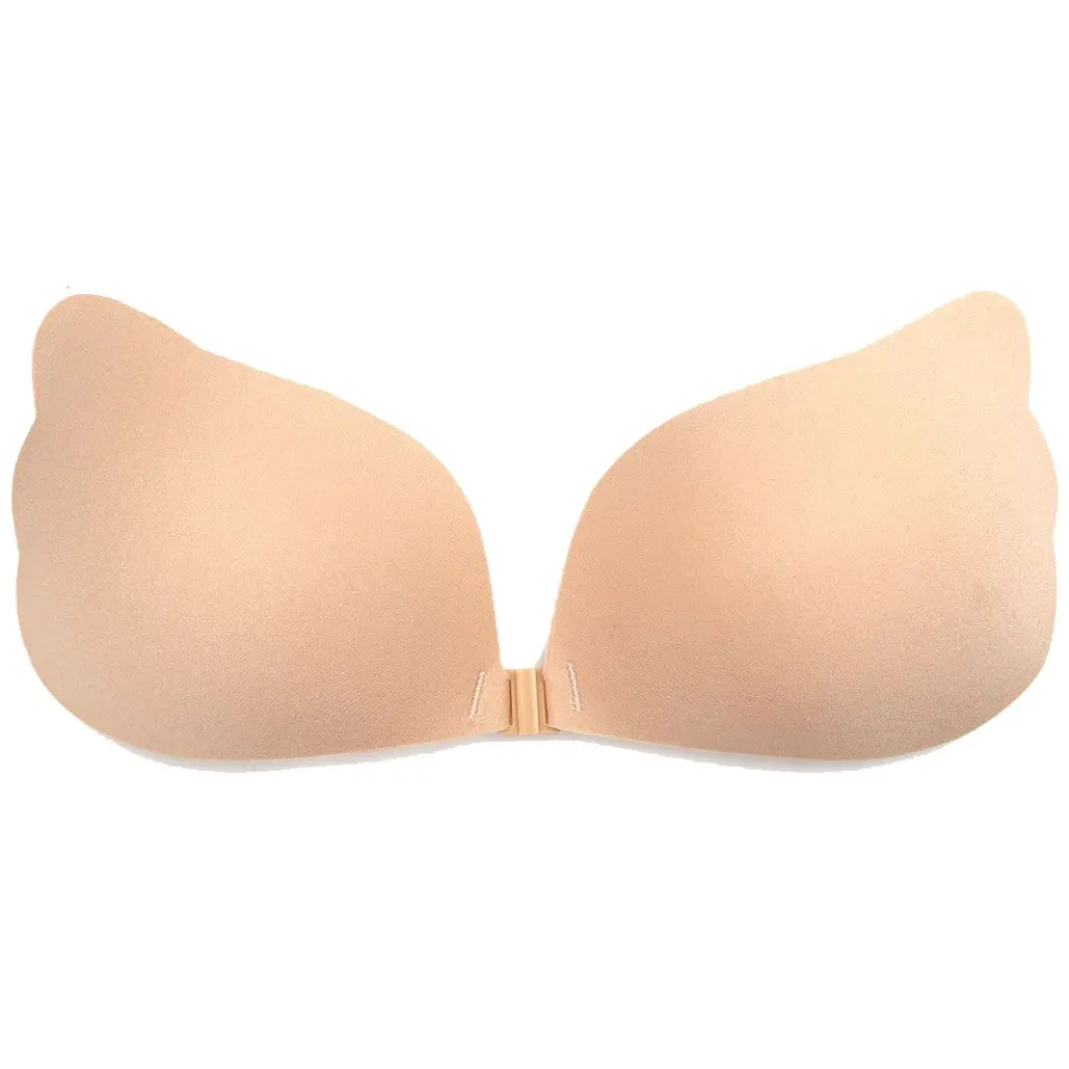 Invisible Bra Push Up Sticky Bra Backless Strapless Bra Adhesive Bra  Reusable Nipple Covers for Women (Color : Red, Size : E)