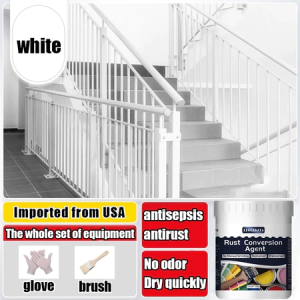 【100 years without rust】 Metal Rust Paint Metallic Rust Converter Remover Color steel tile/iron door/railing/pipe primer coating rust remover for metal paint anti rust treatment rusty paint Odorless Furniture Renovation 防锈漆 除锈漆