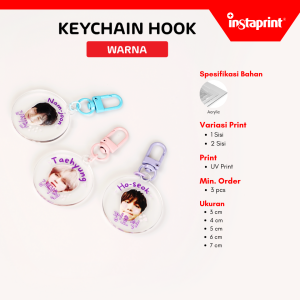 key chain gantungan kunci Acrylic Hook Warna warni 3 mm custom