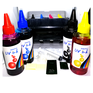 CISS KIT INK TANK FOR INKJET PRINTER WITH FREE INKPIU UV DYE INK CMYK (Black)