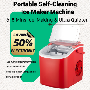 Home Appliances Ice Making Machine 26.5lbs/24Hrs Countertop Ice Maker Self-Cleaning Nugget with Basket & Scoop for Homes