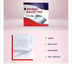 (INS-J) Sterile Gauze Pad 4x4x8 (1 box-100 pcs)(Partners)