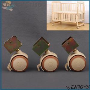 【Cherry Crisp】 4Pcs Furniture Crib Swivel Casters Cabinet Wheels With Brake Nylon Furniture Support Leg For Chairs Baby Bed Trolley
