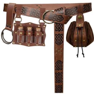 Đa chức năng Túi Đeo Hông Da PU 4 bộ chi tiết bao gồm cả vành đai móc treo chìa khóa Keychain rung cho cắm trại đi bộ đường dài