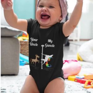 Humorous Unicorn Baby Bodysuit Guncle Graphic Outfit Sweet Gift For Uncle Nice Choice For Baby Shower And Birthday Celebration NB50