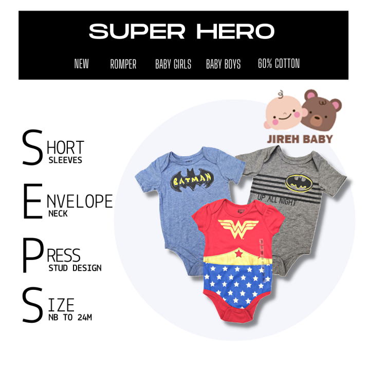Baby Boy Baby Girl Marvel DC SuperHeroes Romper Baby Clothes New