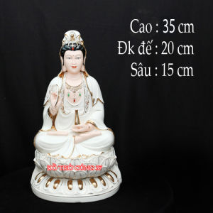[ Cao 35 cm 40 cm ] TƯỢNG  QUAN ÂM MEN SỨ ĐỨC HÓA [ MẪU T ]