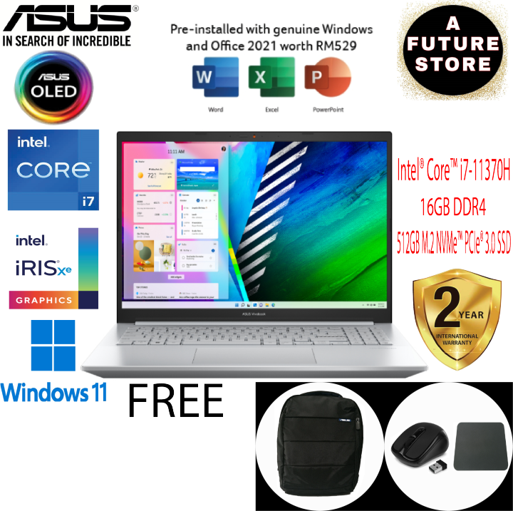 Asus Vivobook Pro 15 OLED K3500P-AL1293WS 15.6'' FHD Laptop Cool Silver ...