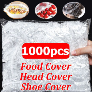 1000pcs Reusable Elastic Food Covers / Disposable and Fresh-Keeping Wraps for Kitchen Essentials / Household Transparent Fruit Fresh-keeping Bowl Cover