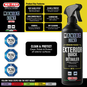 Mafra Maniac Line Exterior Quick Detailer 500ml (Dry Wet Clean Polish Protect car exterior Compatible Safe on Ceramic Coating Nano Coating Wax)