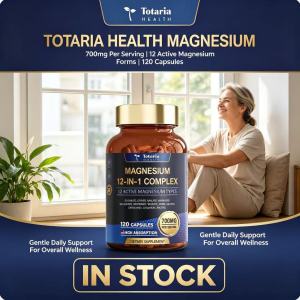 2 bottles Totaria Health Magnesium 12-in-1 Complex 700mg Supports Muscle Bone & Nerve Health120 Capsules