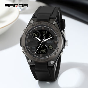 SANDA Fashion Sports Brand Womens Watches Multifunction Military Waterproof Complete Calendar Quartz Digital Casual Clock Watch