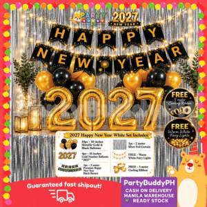 Happy New Year Black 2027 Set. 18pcs sold by Partybuddyph