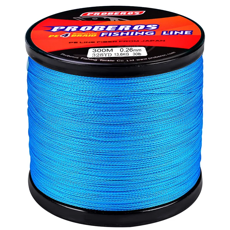 TOMYEUS Fishing Wire 4 Braid 100M PE Fishing Line Gray/Yellow/Blue/Green/Red  5 Colors Powerful Ocean Boat Rock Beach Lake River Fishing 6-100LB Fishing  Line (Color : Blue, Line Number : 5.0-50LB) : 
