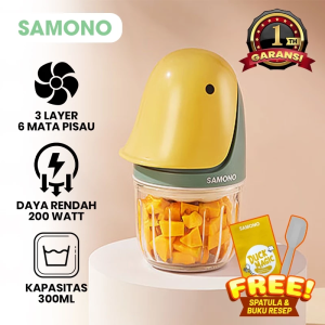 SAMONO Chopper Magic Duck Penghalus Makanan Hemat Daya 200 Watt 6 Mata Pisau Garansi Resmi 1 Tahun SW-C200