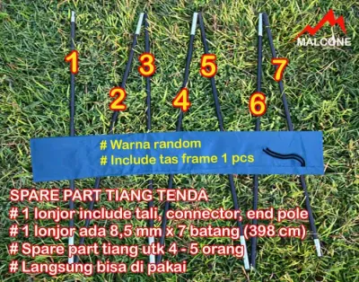 Spare part tiang tenda dome fiber 398 cm 4 org (panjang 398 cm hy dpt 1 lonjor)