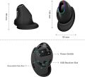 JOMAA Rechargeable Vertical 2.4G Wireless Mouse with RGB Color Gaming Mouse prevents mouse hand for Gamer Laptop Computer Ergonomic Mice. 