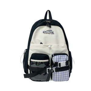 AE New high-appearance Korean style ins Unique backpack in Harajuku style for middle and high school students lightweight and color-blocking