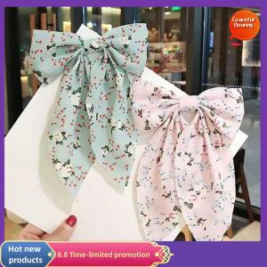 Graceful Bow Hair Clip Korea Fashion Style Big Bow Ribbon Hair Tie Small Fresh Floral Hairpin Bowknot Hair Duckbill Clip Accessories
