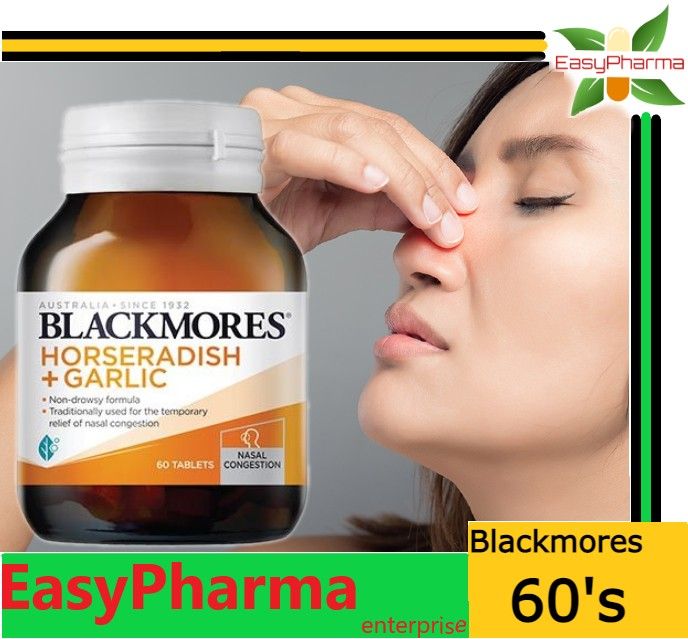 Blackmores Horseradish + Garlic 60's tablets [ Nasal Congestion , Sinus