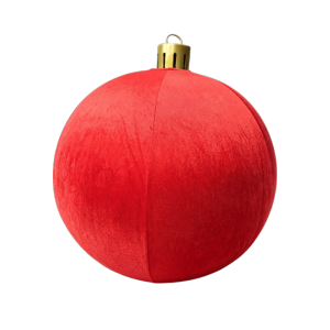 WARM 45cm/60cm Inflatable Christmas Balls Fabric Covered PVC Inflatable Flocked Fabric Baubles Christmas Ornaments Lightweight Inflatable Christmas Decoration Ball Christmas Tree