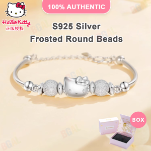 (พร้อมกล่อง) แท้ 100% Sanrio Kuromi สร้อยข้อมือสำหรับเด็กผู้หญิง S925 เงินแฟชั่นกำไลสร้อยข้อมือเครื่องประดับของขวัญวันเกิดของขวัญคนรัก 6056