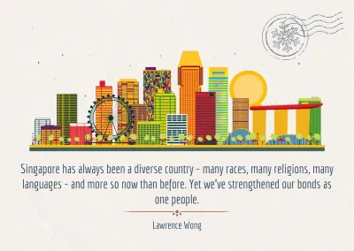 Motivational Card - Postcard Size - With a Beautiful background picture of Singapore neighborhood.