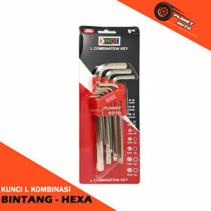 Kunci L Kombinasi Bintang & Hexa 9 Pcs