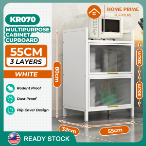 HomePrime KR070 Multipurpose Cabinet Cupboard Household Kitchen Storage Cabinet Rack Metal Nordic Style Rak Dapur