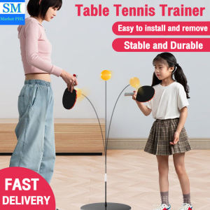 Table Tennis Trainer for Kids Portable Elastic Shaft Childrens Table Tennis Exerciser Indoor Home Self-training Artifact for Children Adult Indoor Pingpong Trainer