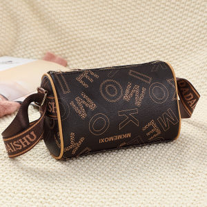 UISNMALL  Woman Retro Leather Women Sling Bag Boston Wide Strap Shoulder Bags For. #S6172