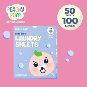 Peachy Bum Baby Safe Laundry Sheets [Safe for Sensitive Skin & Phosphate-Free]