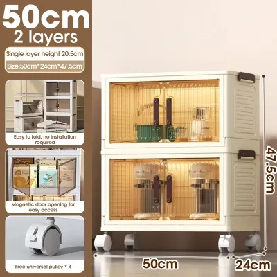 Foldable storage cabinets no installation required multi-functional storage boxes multi-layer storage cabinets childrens toys snack organization