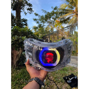 Lampu depan mio soul GT FI 2012-2014 biled matrix RGB Ganti warna suka suka