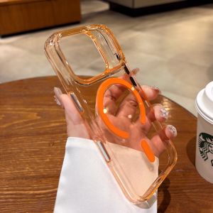 With Camera Control Button Transparent for Magsafe Case for iPhone 17 Pro Max 17Pro Air Clear PC Wireless Charging Back Cover
