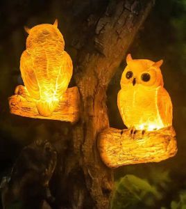 SXH  Outdoor Animal Modeling Lamp Courtyard Lighting Park Decoration Owl Parrot Lamp Lawn Simulation Bird Hanging Tree Lamp