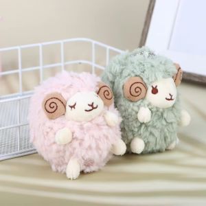 MADEWITH Mini Size Plush Sheep Pendant Soft Fluffy Texture Cartoon Anime Style Lamb Keychain Plush Adorable Keychain Attachment Sheep Backpack Charm For Car Decoration