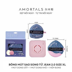 Bông Mút Trang Điểm AMORTALS TWIN STARS JEAN Mút Đánh Nền Cao Cấp Đàn Hồi Kèm Hộp Đựng