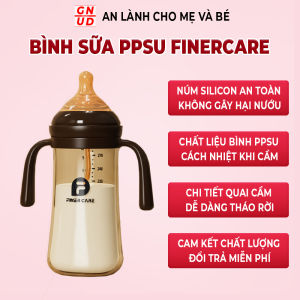 Bình sữa PPSU Finercare núm ty cải tiến chống đầy hơi chống sặc sữa cho bé