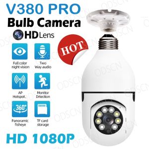 ♥【สต๊อกพร้อม】จัดส่งฟรี♥V380กล้องวงจรปิดอัจฉริยะ1080P กล้องวิดีโอ HD 360องศา Wi-Fi หลอดไฟ LED กล้อง IP ไนท์วิชั่น IR สองวิธีพูดคุย
