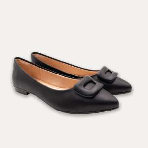 DEAR BLISS Lia Black Pointed Toe Flats