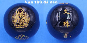 Vòng chuỗi đeo tay đá đen 8 ly và 10 ly charm Phật bản mệnh A di đà pha lê đỏ