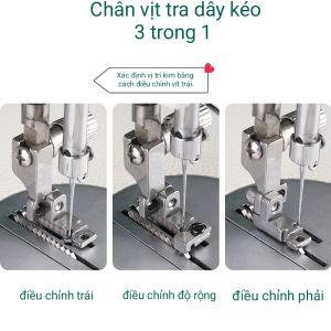 Chân vịt T88 TRA DÂY KHÓA  ĐA NĂNG 3 IN 1 điều chỉnh cự ly trái phải và độ rộng dây khóa phù hợp với mọi loại dây khóa