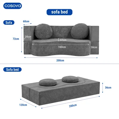 COSOVA Modern Simple Compressed Foldable Sofa Bed Full Sponge Vacuum Roll Package Living Room