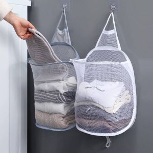 Storage laundry Mesh Bag Washing Dirty Clothes Storage Wall-mounted Laundry Hamper Portable Storage Bag for Travel