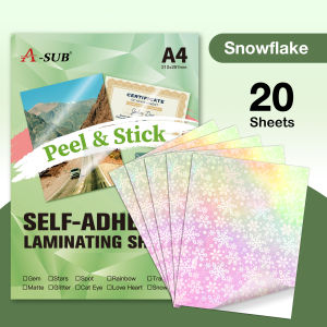 【Cold Laminate Sheet】Cold Laminating Sheet I Self-Adhesive Transparent Laminating Sheet I Holographic Cold Laminating I A4 Size 20sheets I No laminator machine needed