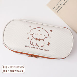 爆款小猫咪卡通笔袋女生高颜值文具袋大容量多隔层文具盒Popular little cat cartoon pencil case for girls with high appearance stationery bag large capacity multi compartment stationery box